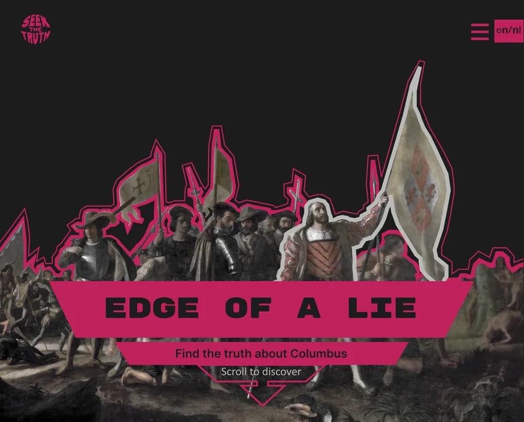 Edge of a Lie: website concept about Christopher Columbus