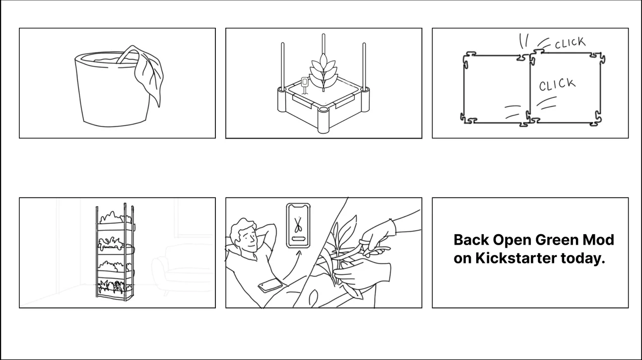 Open Green Mod animatic sketches